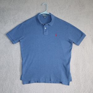 Polo Ralph Lauren Polo Shirt Mens Medium Blue Rugby Pullover Golf